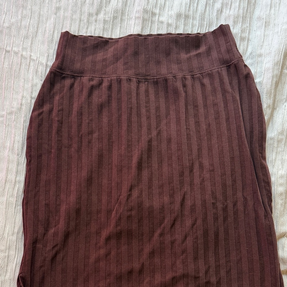 Aerie Chocolate Striped Pencil Skirt